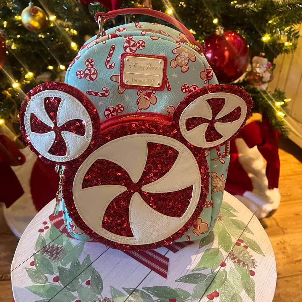 Disney Loungefly peppermint Backpack - Picture 2 of 4
